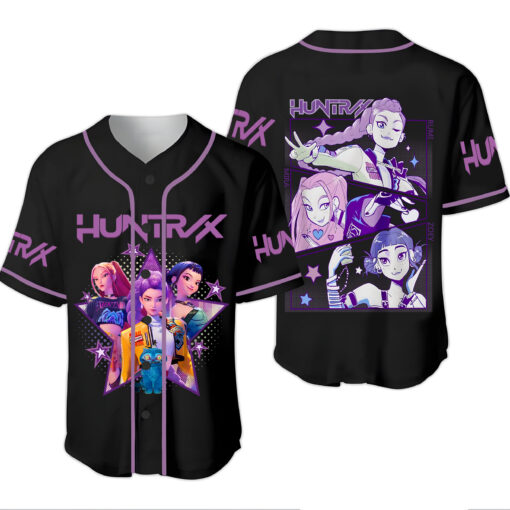 Huntrix Girls Baseball Jersey, Kpop Demon Hunters Baseball Jersey, Kpop Demon Hunters Merch | Adult & Kids Sizes