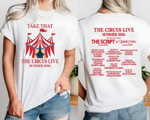 Comfort Colors® Take That Circus Live Summer Tour Shirt, 2026 Concert Tour Merch, Gift for Fan