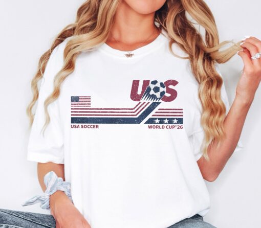Vintage USA Soccer World Shirt, World Cup 2026 Tee, USA National Team Soccer, USA Soccer Fan Gift