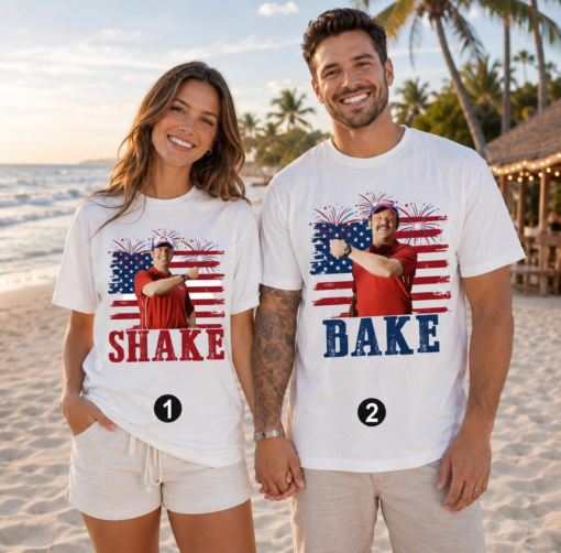 Shake & Bake 250th America T-Shirt, Funny Couples Fourth Of July Shirt