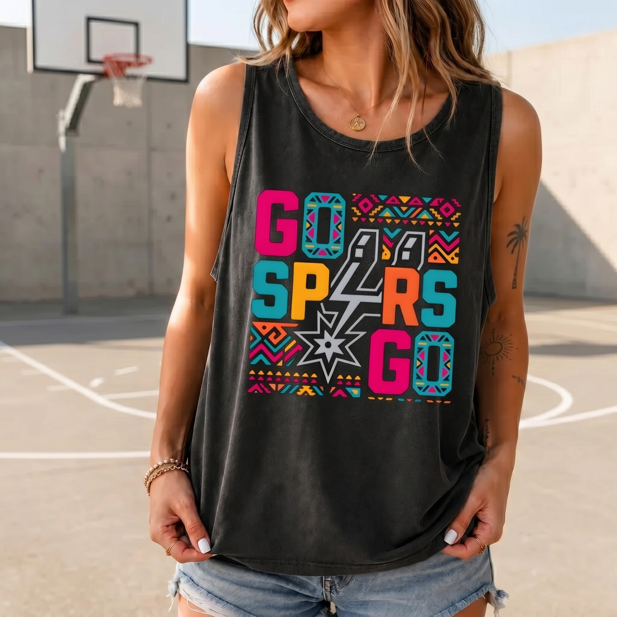 Spurs Tank Top, San Antonio Basketball Game Day Shirt (1)