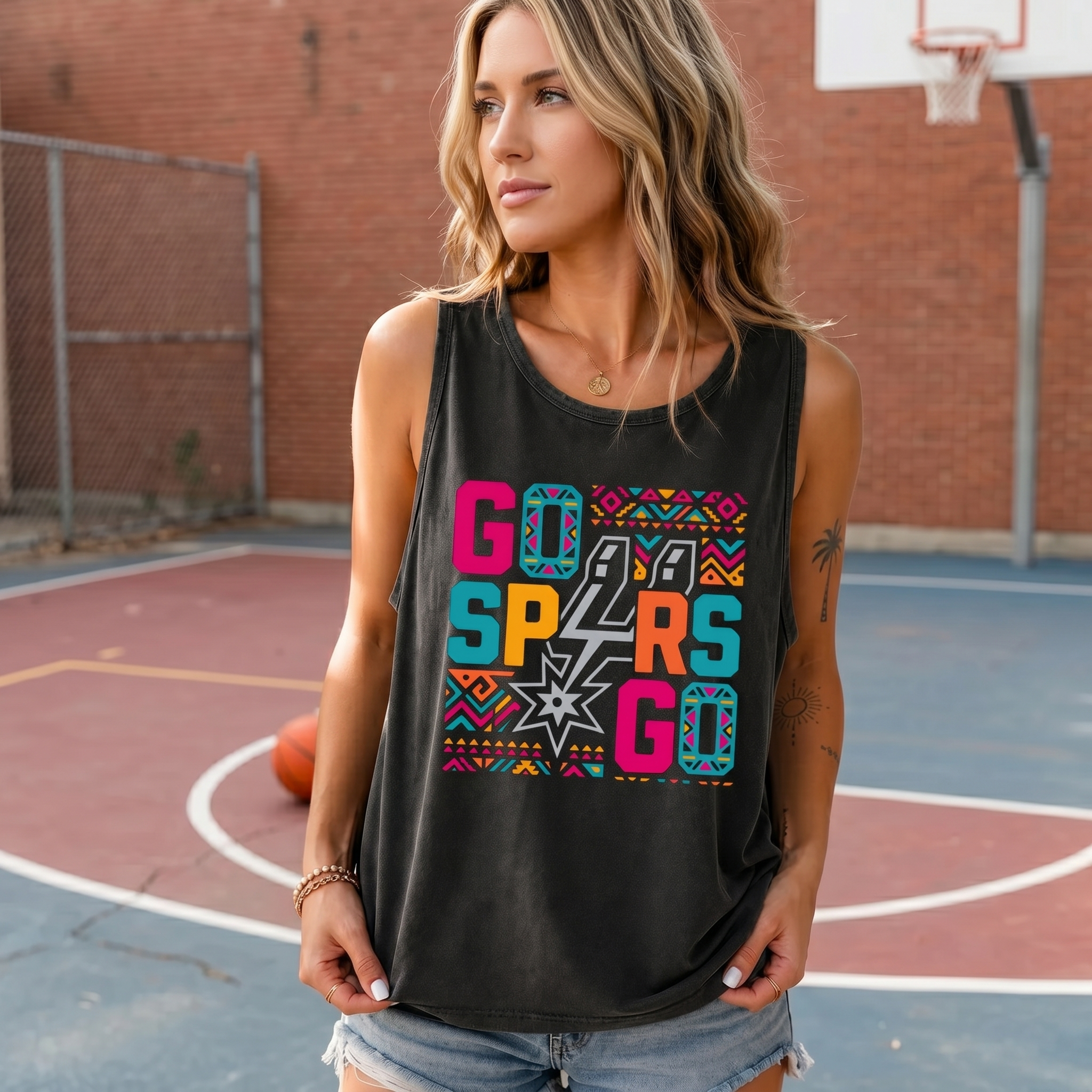 Spurs Tank Top, San Antonio Basketball Game Day Shirt (2)