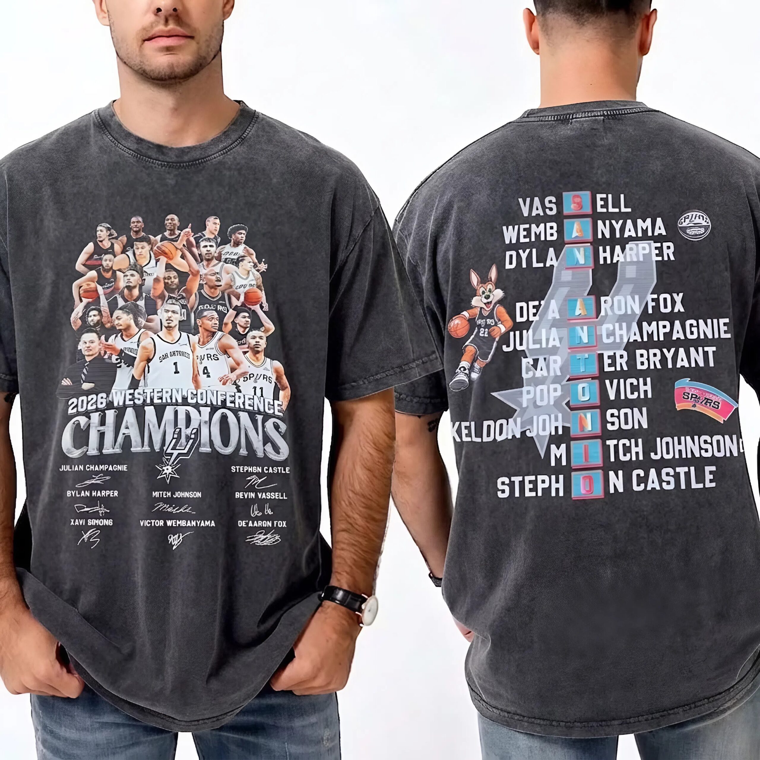 Vintage San Antonio Spurs 2026 Wash Tee, Southwest Division Champions Legacy Comfort Colors Shirt