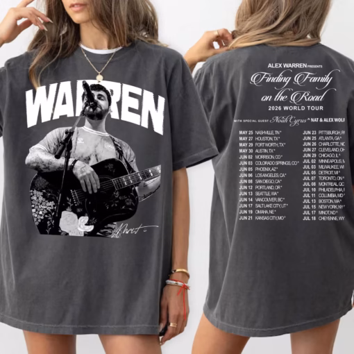 Vintage Alex Warren Moon Shirt, Retro 2026 World Tour T-Shirt, Finding Family on the Road Tee, Distressed Music Concert Apparel, Fan Gift