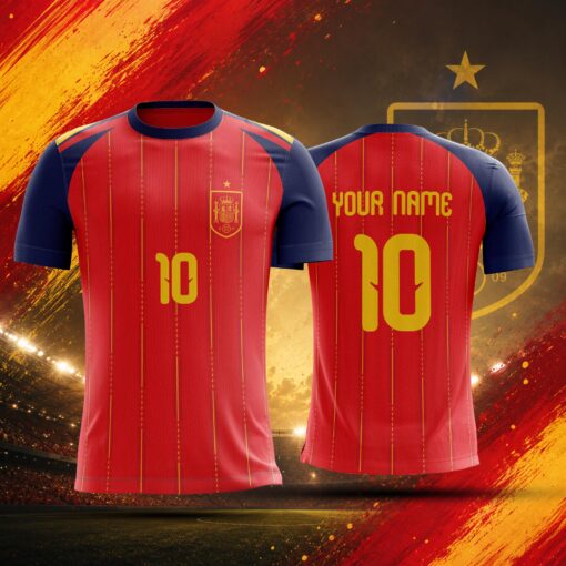 Spain Home 2026 Custom Name and Number Soccer Jersey España Espana, World Cup Champion 2026 Soccer Jersey