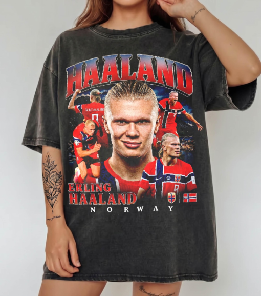 Retro Erling Haaland Shirt, Norway Soccer Shirt, Soccer Fan Shirt, Haaland Graphic Tee