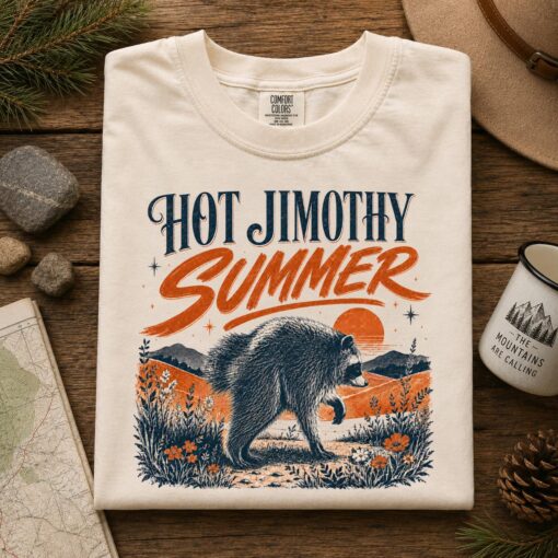 Comfort Colors Hot Jimothy Summer Shirt, Funny Seattle Raccoon Graphic Tee, Viral Animal Meme Gift