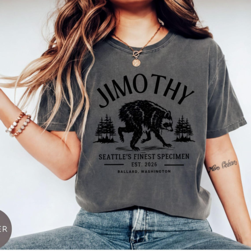 Jimothy Raccoon Tee, Seattle Racoon Trash Panda Graphic Tee, Vintage Raccoon Lover Gift