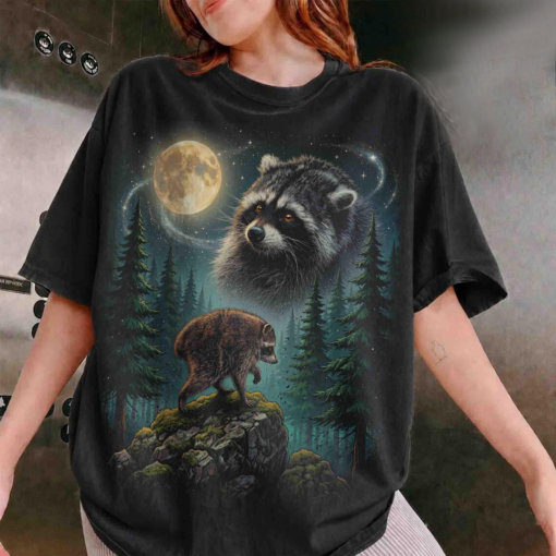 Vintage Jimothy Raccoon Shirt, Seattle Feral Legend Tee, Retro Moon Graphic T-shirt