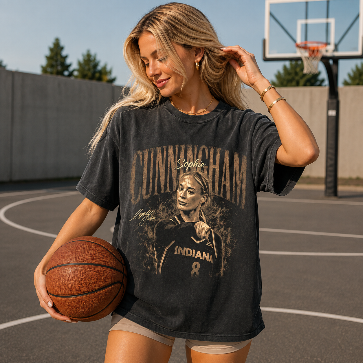 Vintage Sophie Cunningham Pointing Shirt, Sophie Point Signature Basketball Shirt