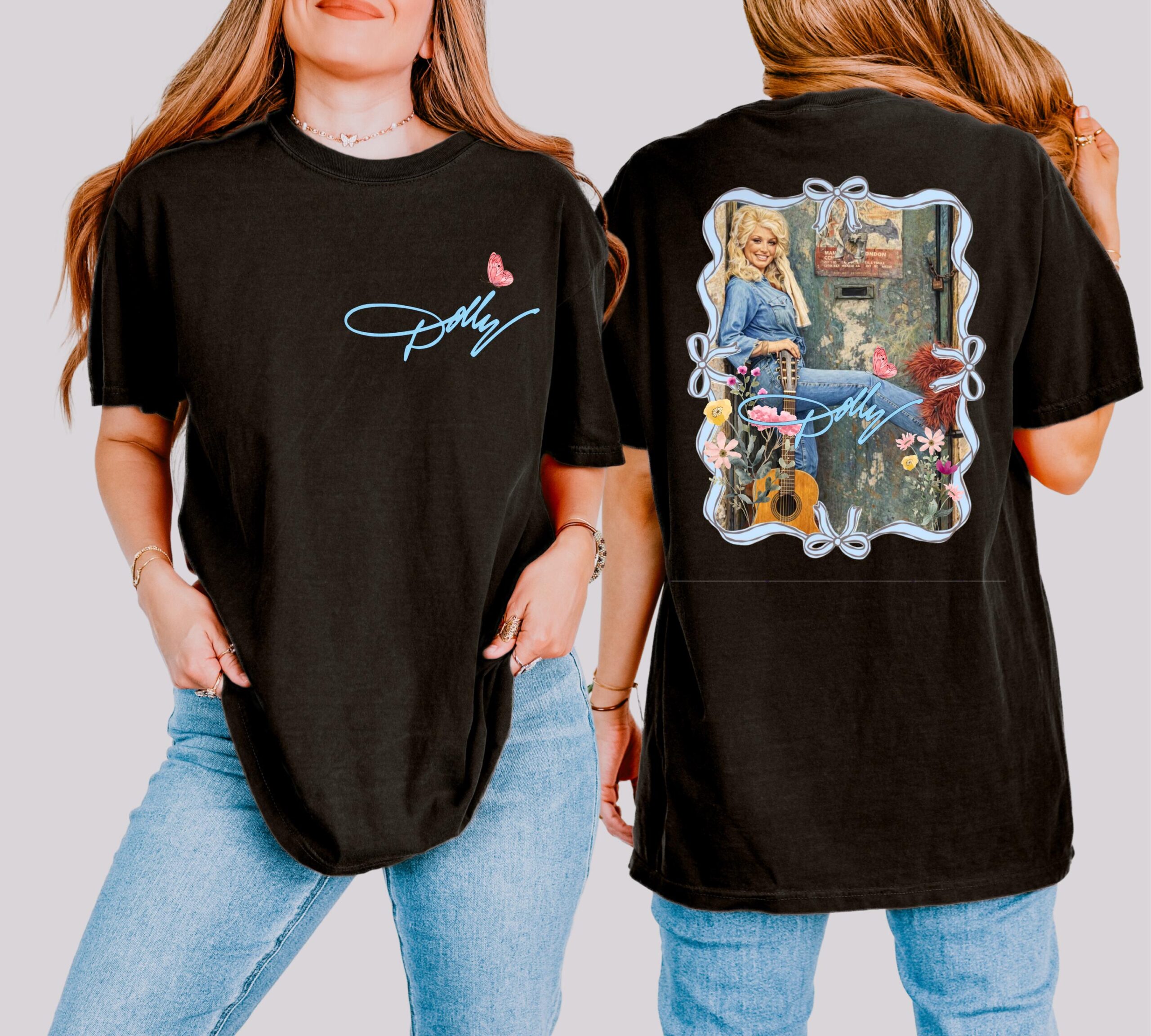 Dolly Parton 2 Sides Shirt, Country Music Graphic Tee, Country Music Gift [FREESHIP US ]