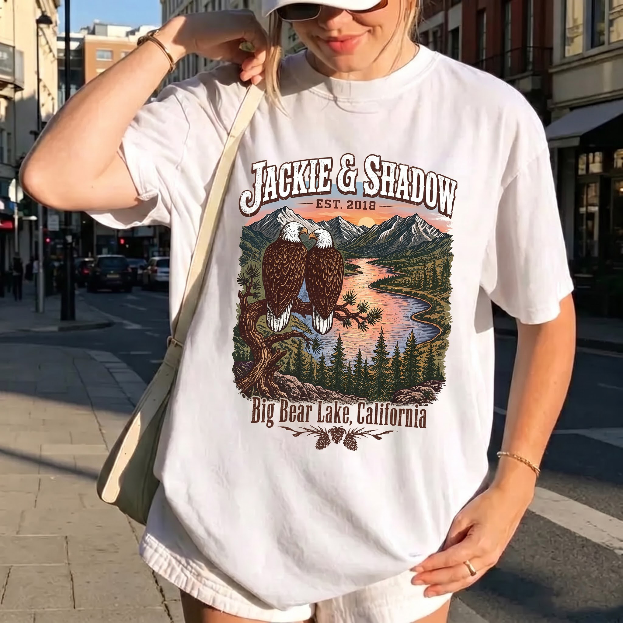 Jackie and Shadow Shirt, Big Bear Lake California Bald Eagle Tee, Wildlife Bird Lover Gift [FREESHIP US ]