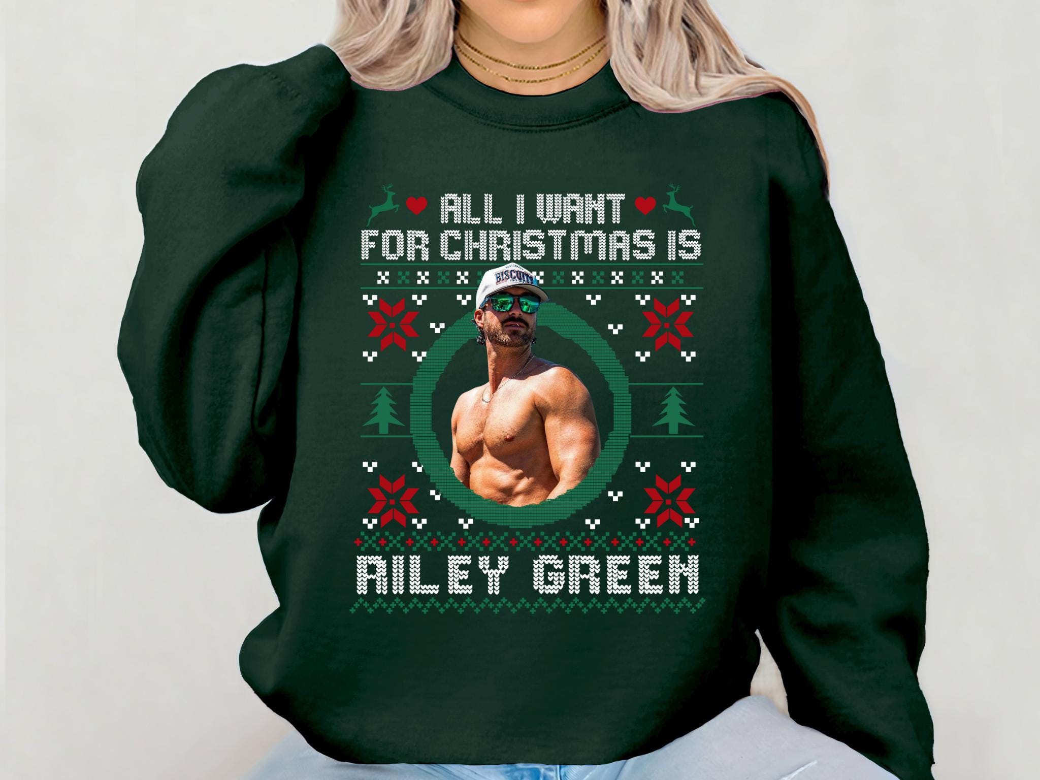 All I Want for Christmas is Riley Green Sweatshirt, Christmas Gift [FREESHIP US]
