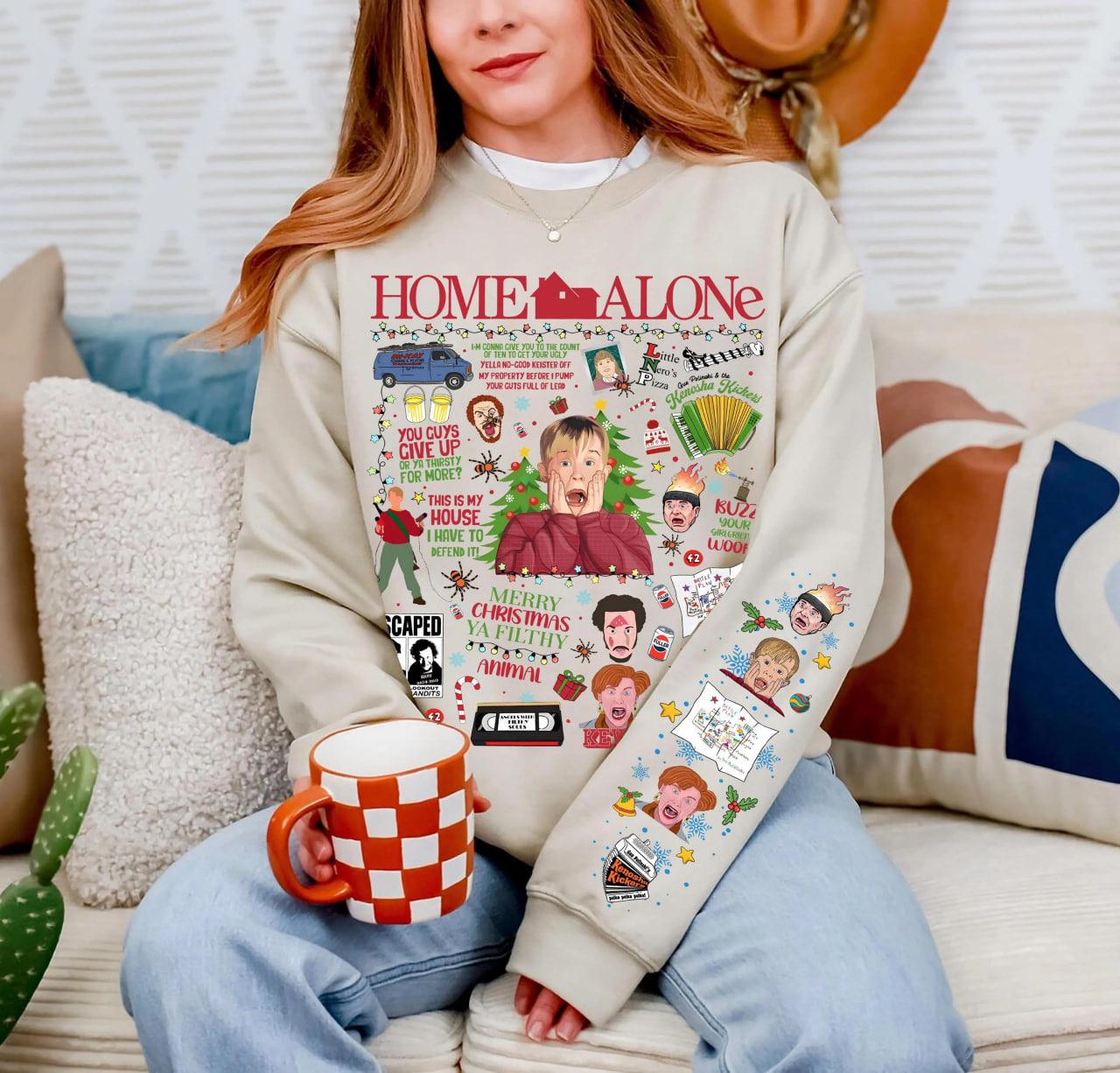 Vintage Home Alone Sweatshirt, Retro 90s Movie Family Matching Christmas Sweatshirt [FREESHIP US]