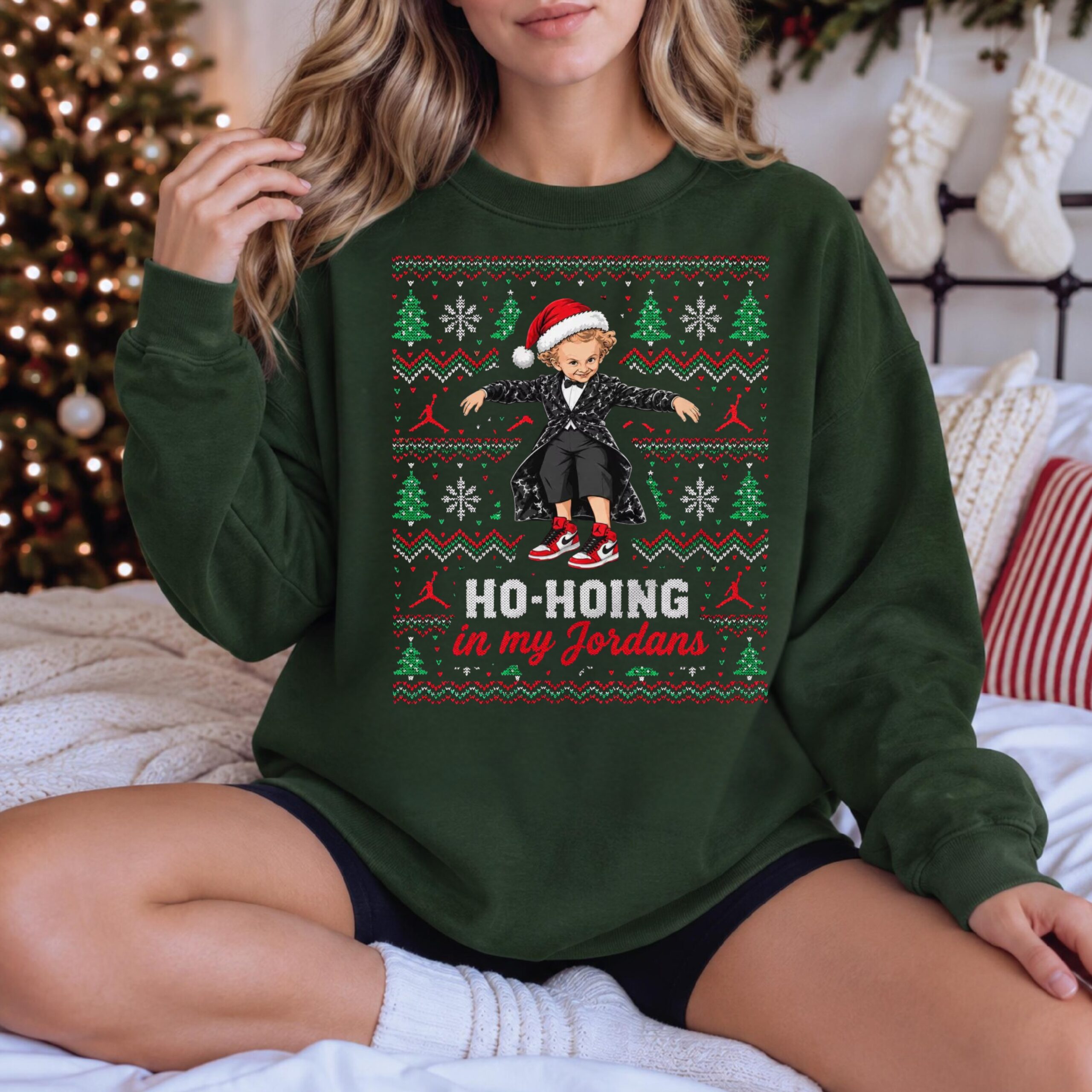 Ho-Hoing in My Jordans Sweatshirt, Rumpelstiltskin Tiptoe Ugly Christmas Sweater, Funny Wing Jawwdinz Meme Tee, Christmas Gift [FREESHIP US]