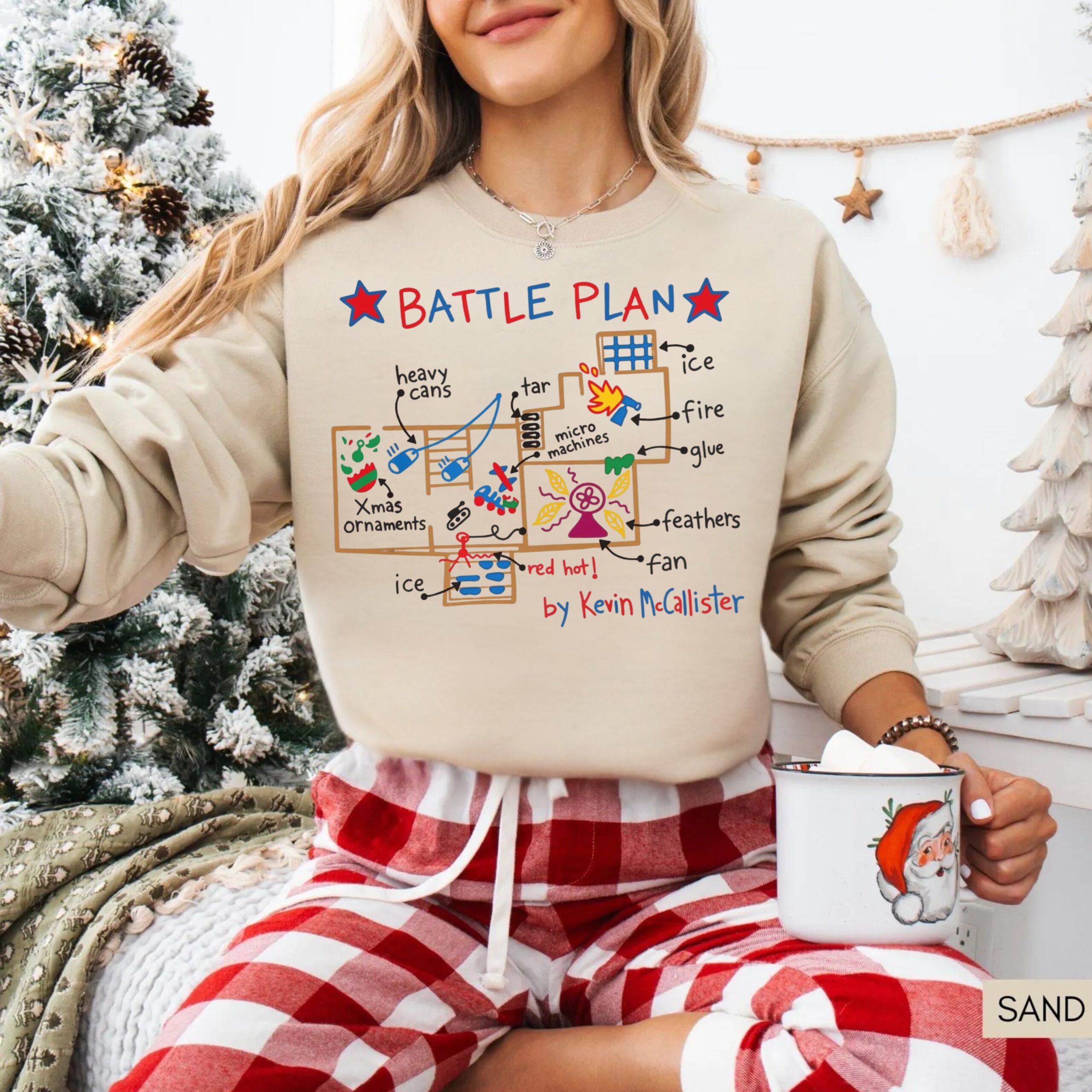 Vintage Home Alone Battle Plan Map Sweatshirt, 90s Christmas Movie Tee, Kevin Mccallister Sweatshirt, Retro Christmas Hoodie [FREESHIP US]