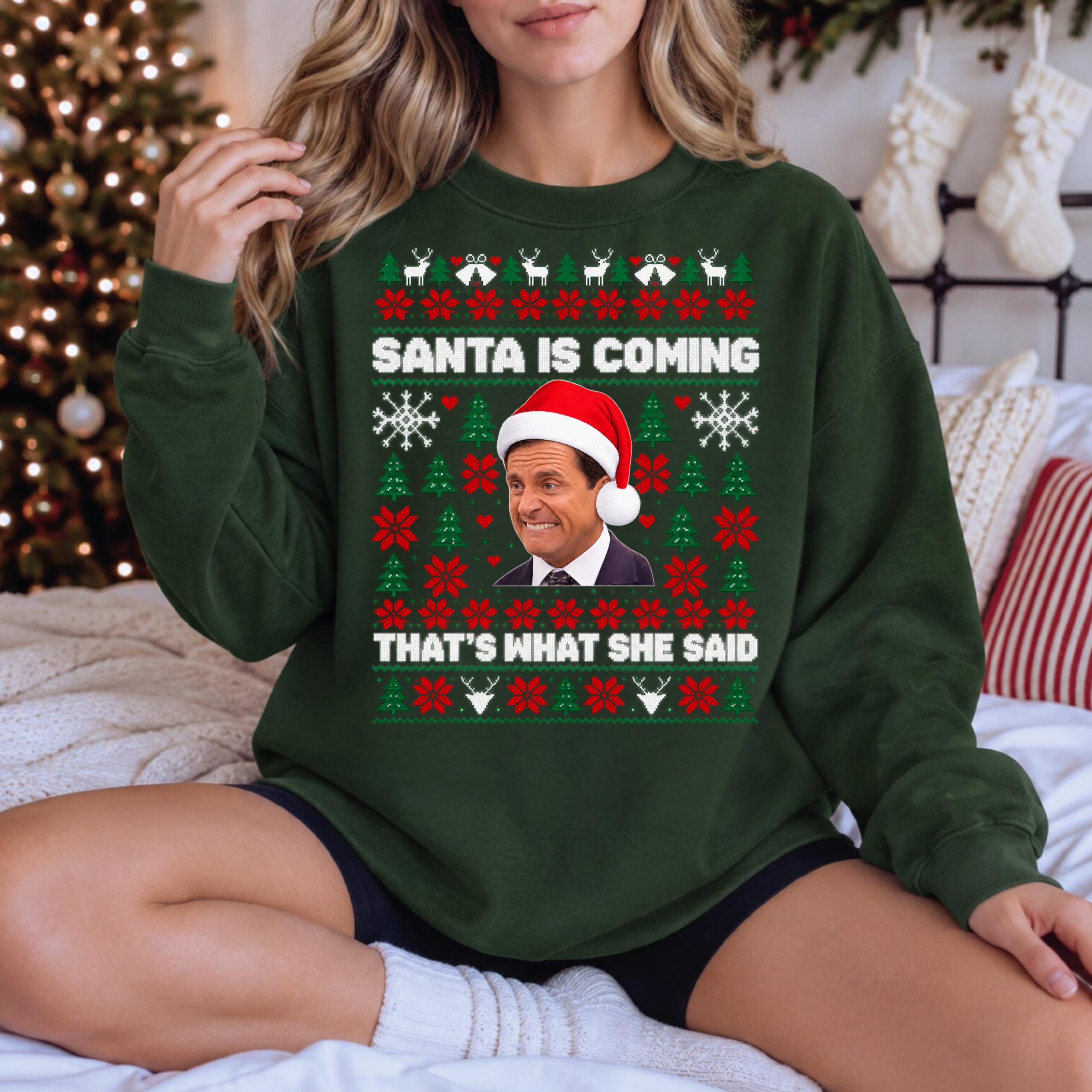 Michael Scott That's What She Said Sweatshirt, Funny Ugly Christmas Sweater, The Office Movie Tee, Xmas Gift [FREESHIP US]